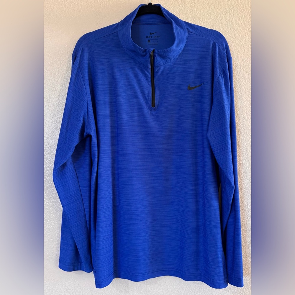 Nike Breathe Superset 1/4 Zip Pullover Men's XL Royal Blue